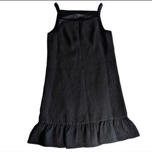 Tara Jarmon Designer Lux Wool Blend Quilted Ruffle Hem Flounce Tank Dress